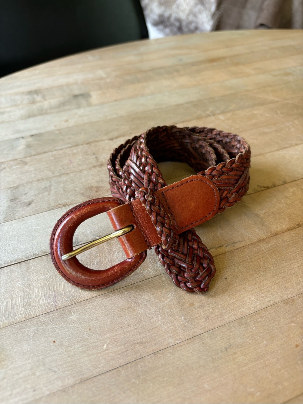 Vintage Braided Leather Belt